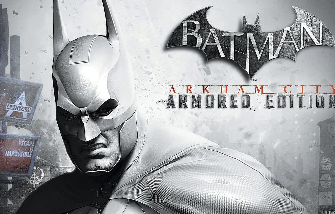 Photo wallpaper the city, armor, cloak, Batman: Arkham City Armored Edition, Gotham, Batman: Arkham city