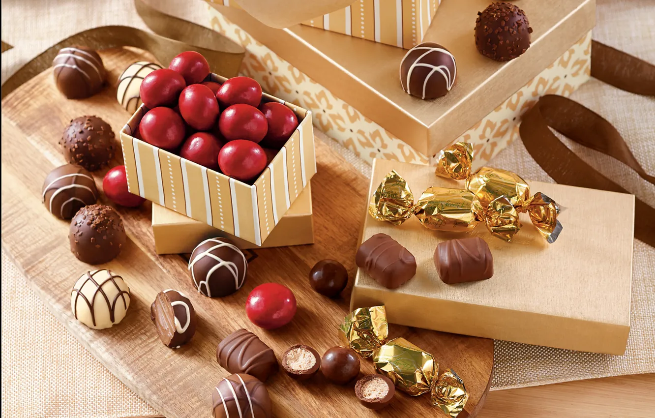 Photo wallpaper chocolate, candy, box, chocolate, gift, candy