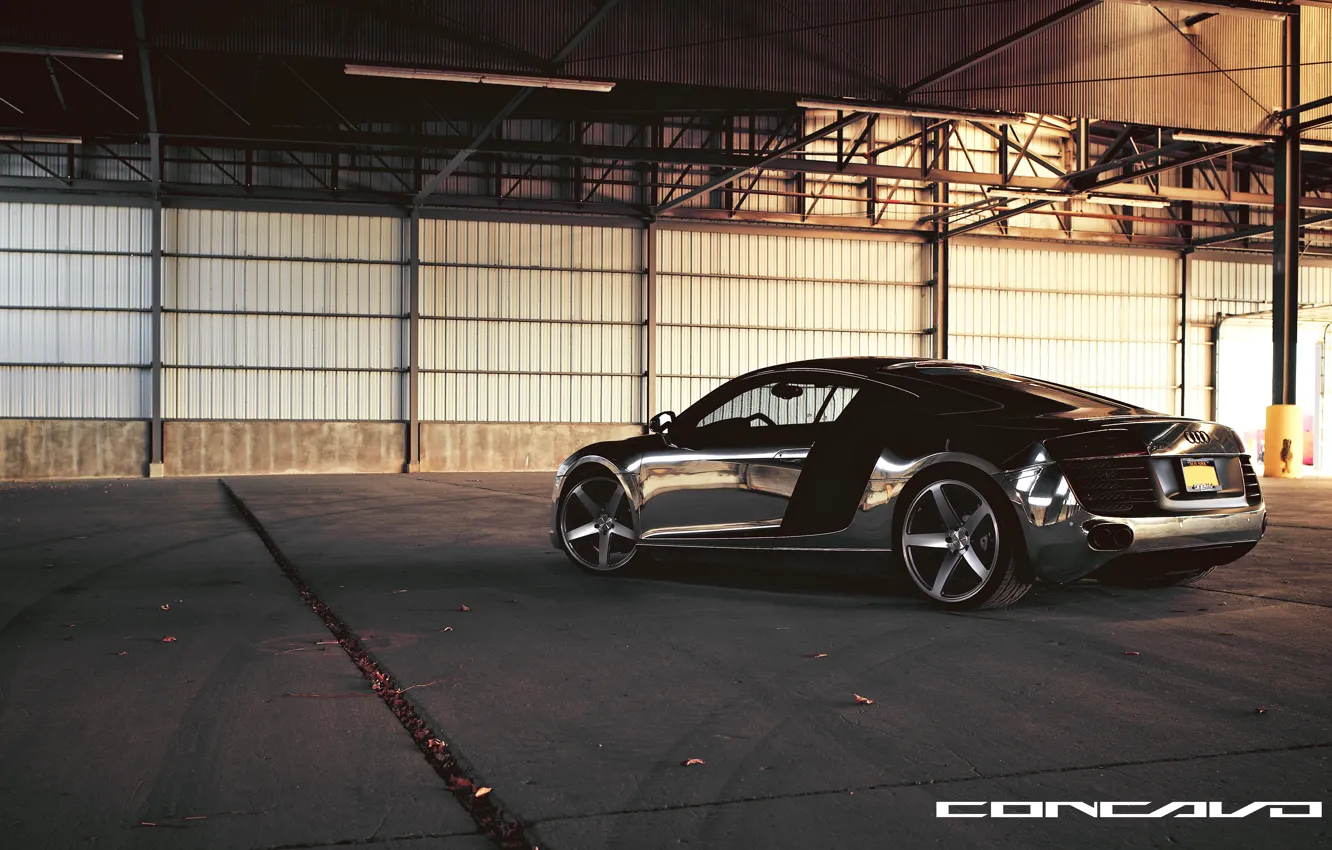 Photo wallpaper Audi, Chrome, feed, CW-5, Concavo Wheels, Matte Black Machined Face
