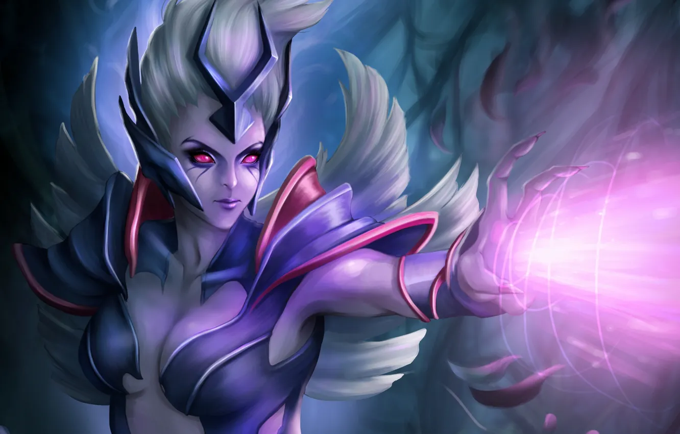 Photo wallpaper girl, magic, wings, art, dota 2, Vengeful Spirit, Shendelzare, Kunni parking