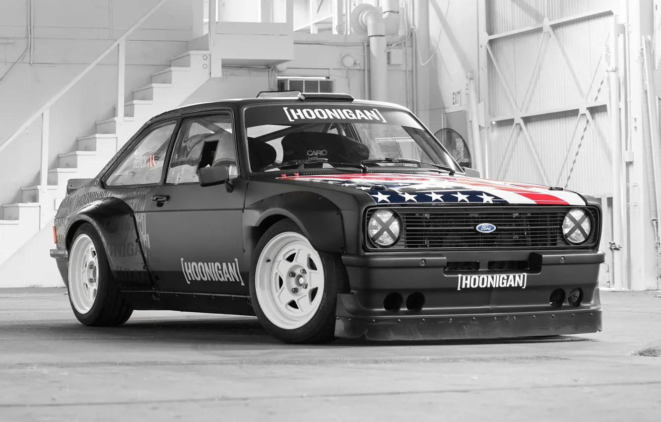Photo wallpaper Ford, black, Ken Block, 1978, Gymkhana, Escort, Hoonigan, Gymkhana Escort