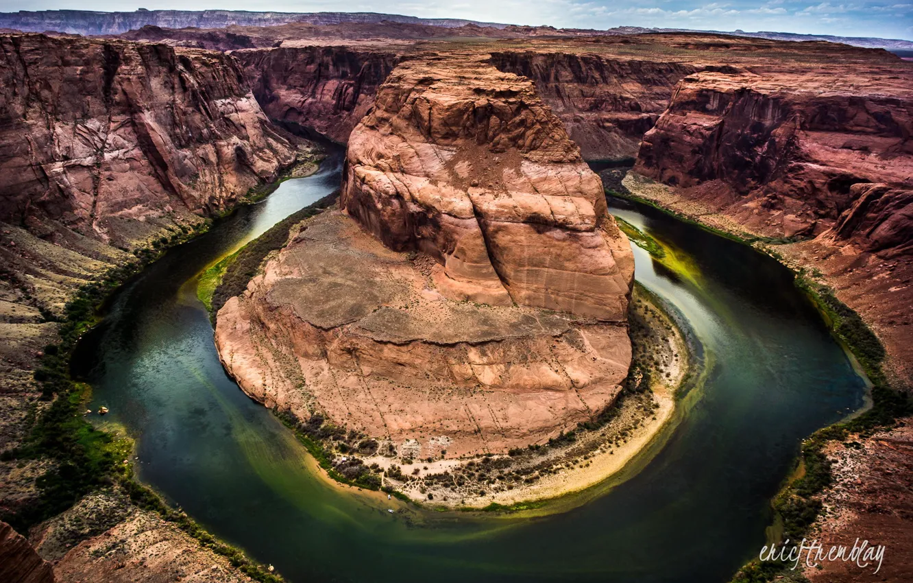Photo wallpaper nature, rocks, canyon, the Colorado river, Horseshoe Bend, horseshoe, Grand Canyon National Park