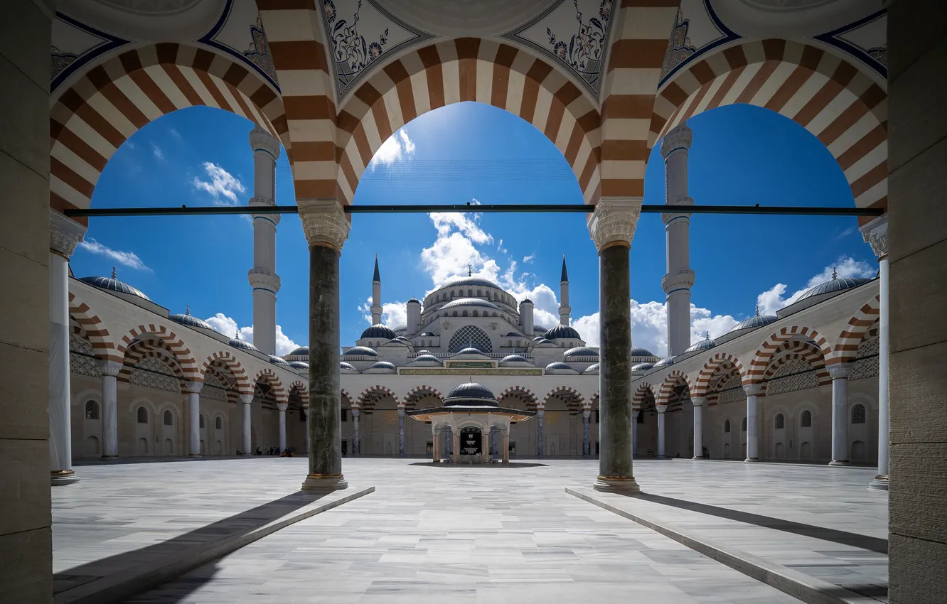 Photo wallpaper arch, columns, mosque, Istanbul, Turkey, Istanbul