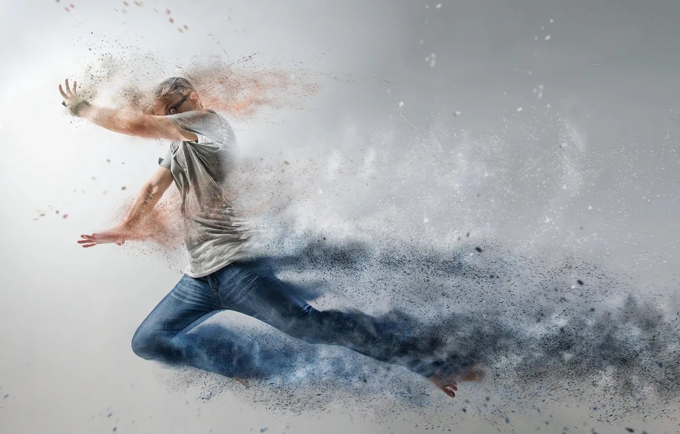 Photo wallpaper dust, male, abstract