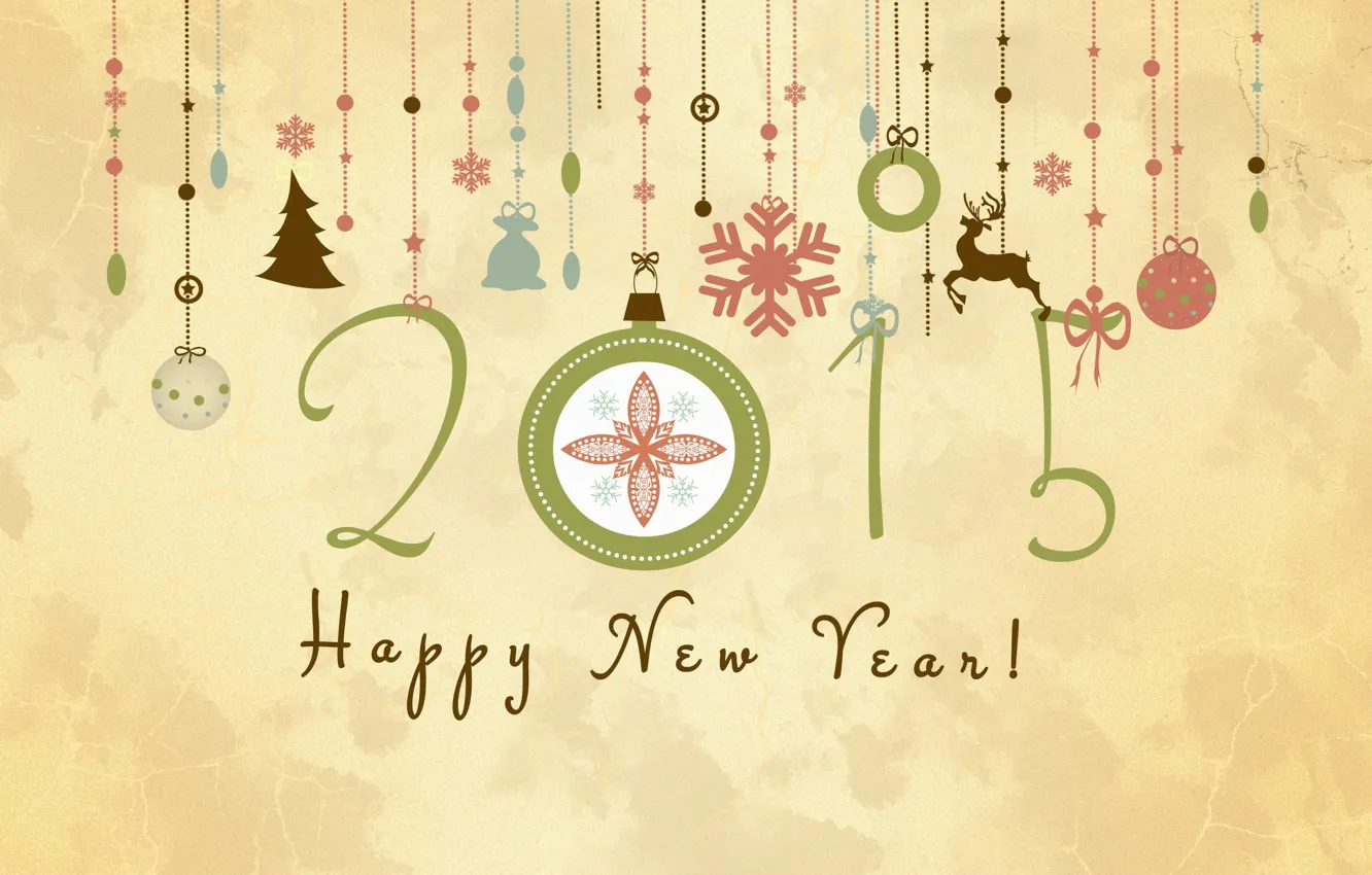 Photo wallpaper decoration, holiday, figure, new year, 2015