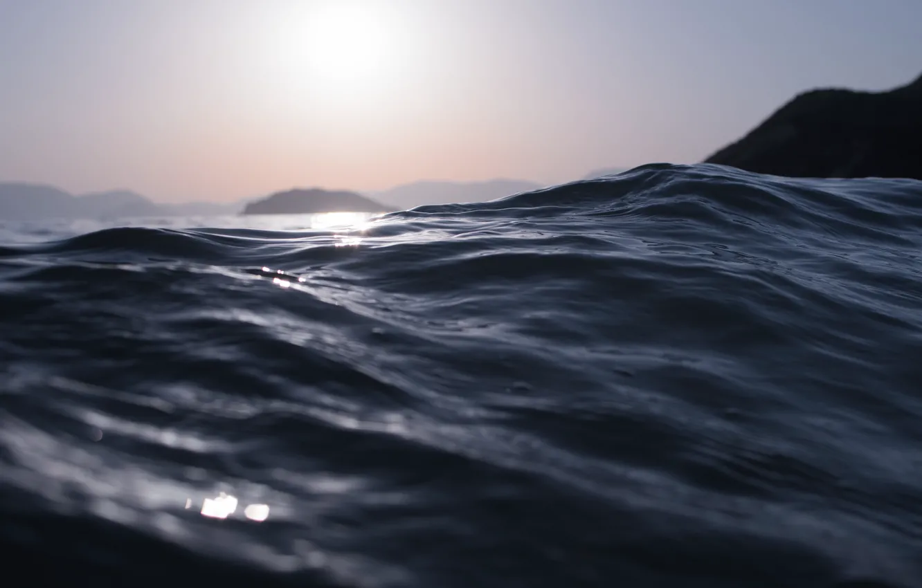 Photo wallpaper dark, summer, sea, ocean, nature, wave