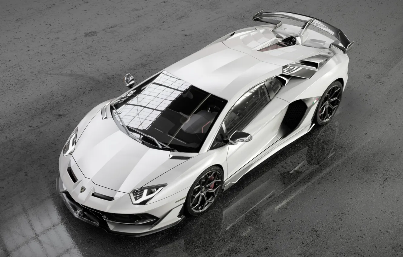 Photo wallpaper Auto, Lamborghini, White, Machine, Car, Art, Render, Design