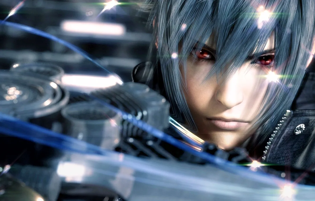 Photo wallpaper look, weapons, Dark, male, guy, sexy, red eyes, final fantasy XIII