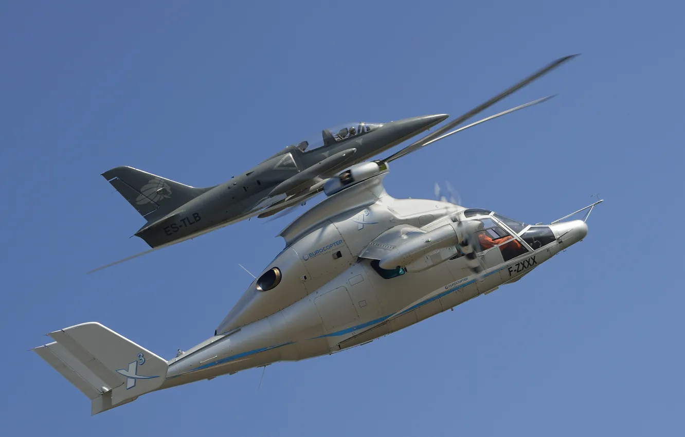 Photo wallpaper flight, helicopter, the plane, experimental, combat training, L-39 Albatros, hybrid, Eurocopter X3