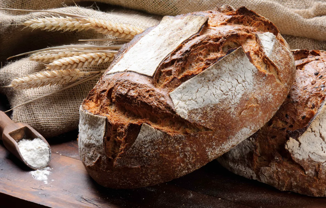 Photo wallpaper bread, ears, loaf