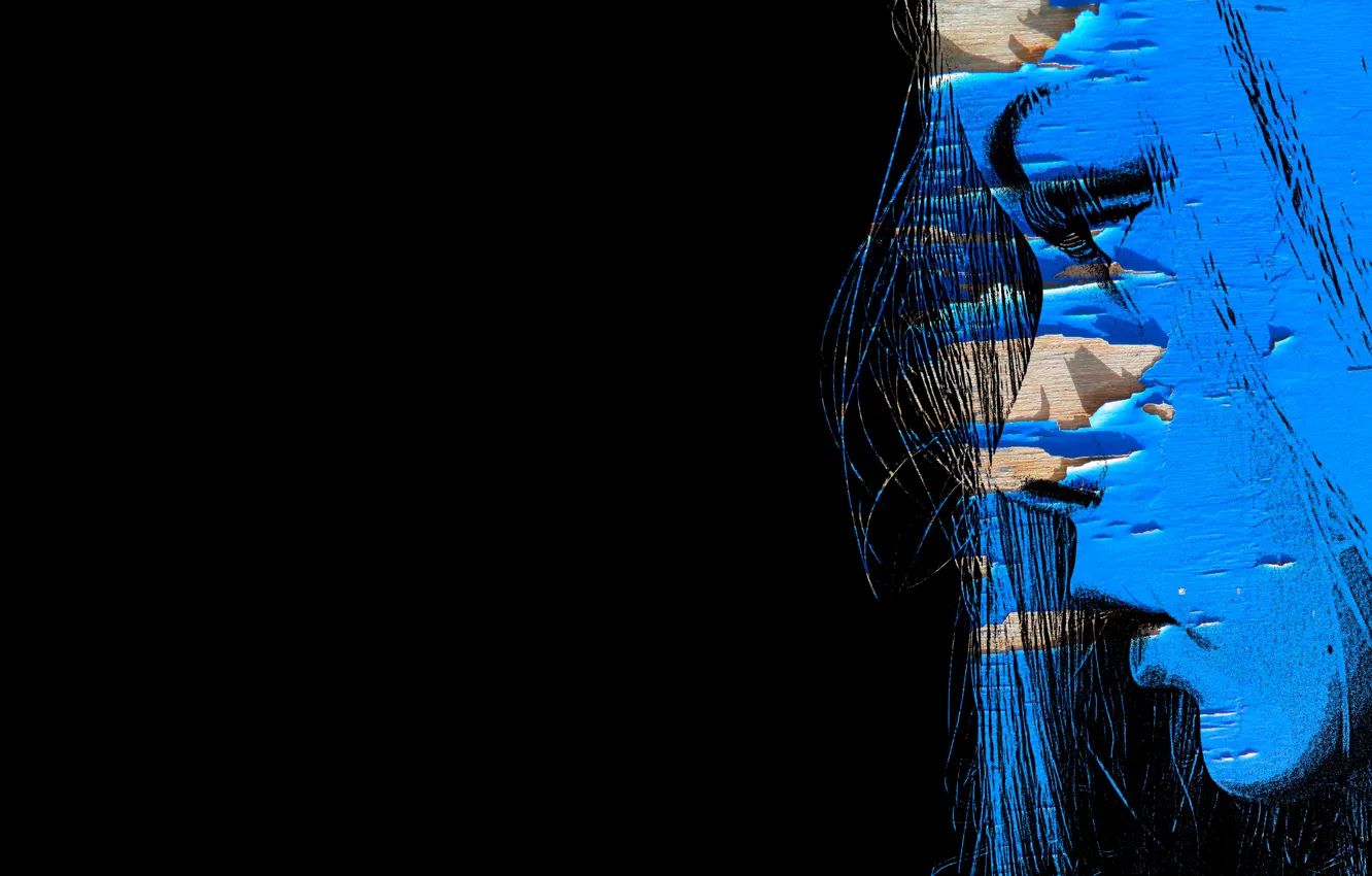 Photo wallpaper girl, background, profile, Trash Art