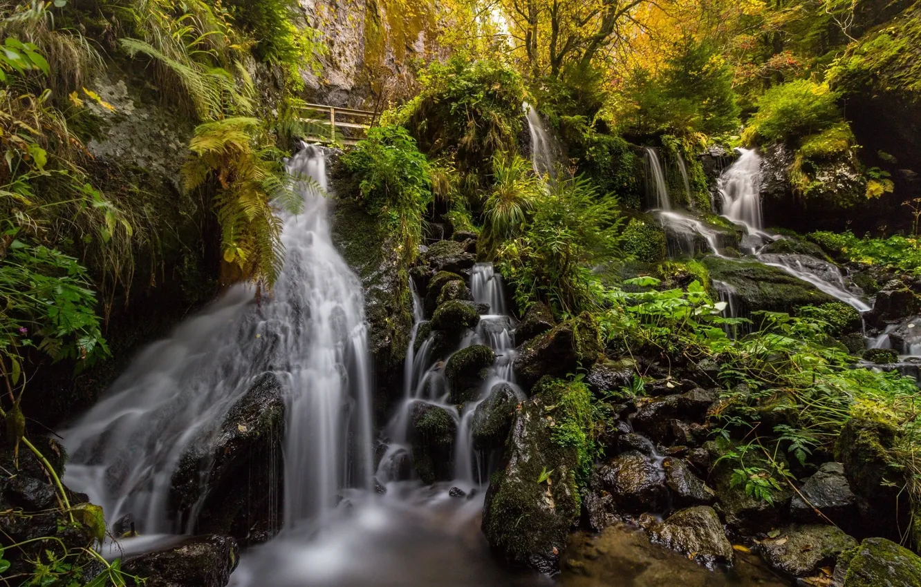 Photo wallpaper nature, waterfall, stream