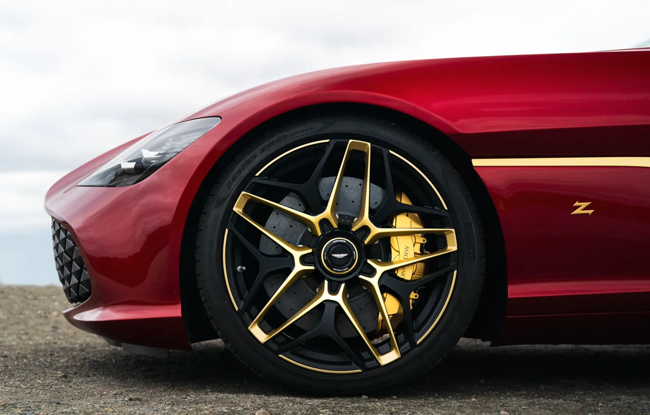 Photo wallpaper red, Aston Martin, coupe, wheel, Zagato, 2020, V12 Twin-Turbo, DBS GT Zagato