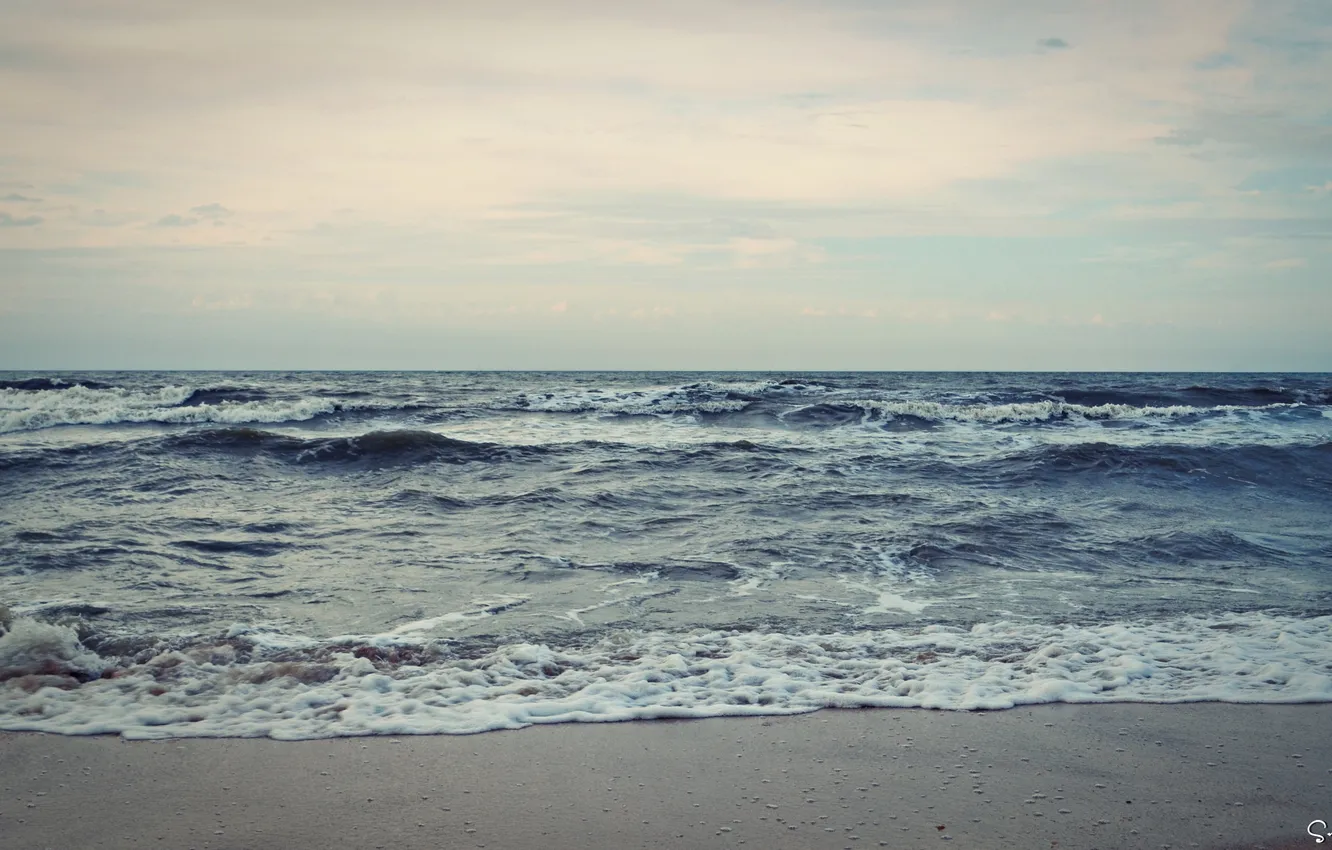 Photo wallpaper sea, summer, foam