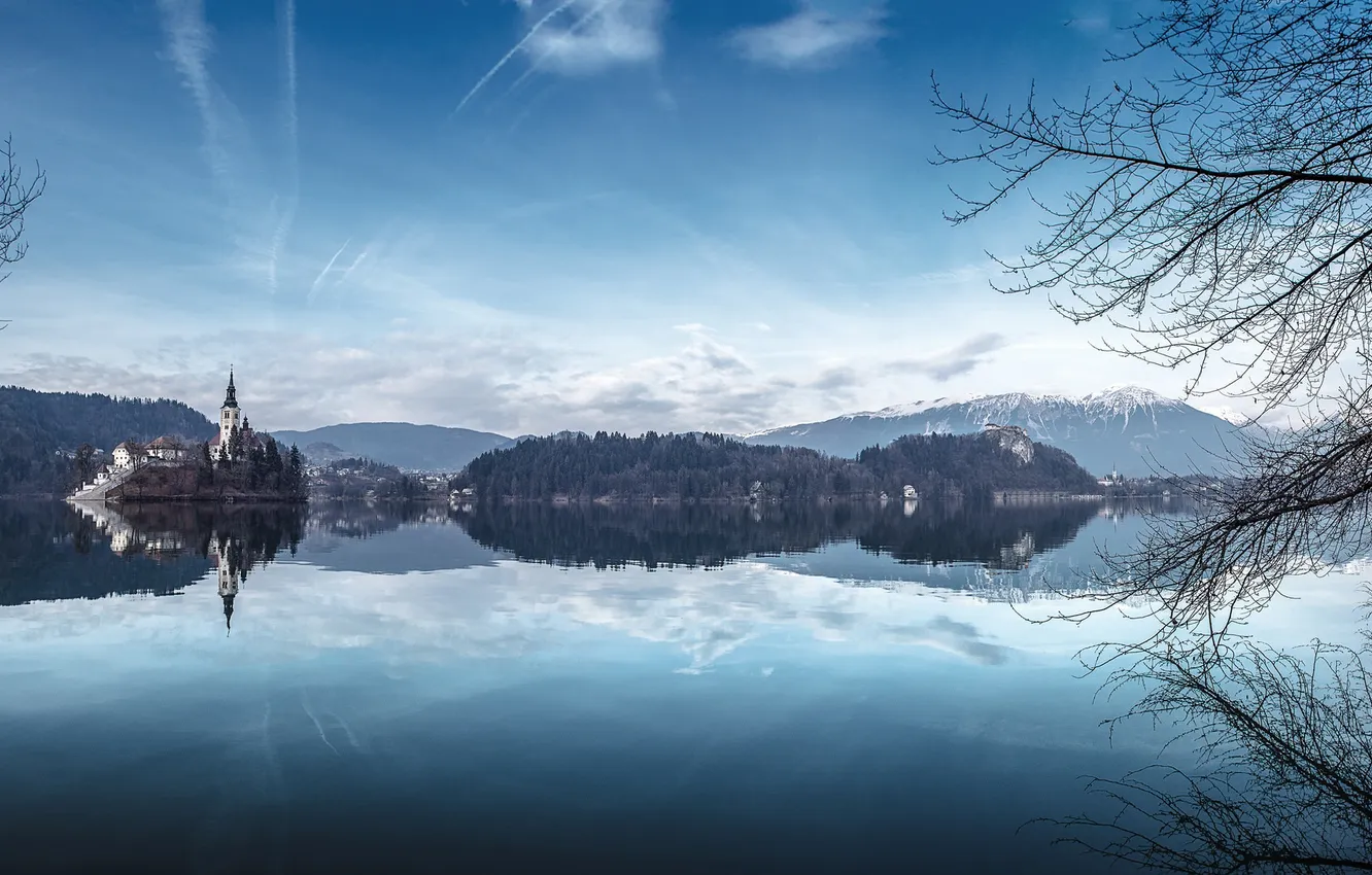 Photo wallpaper panorama, Lake Bled, Slovenia