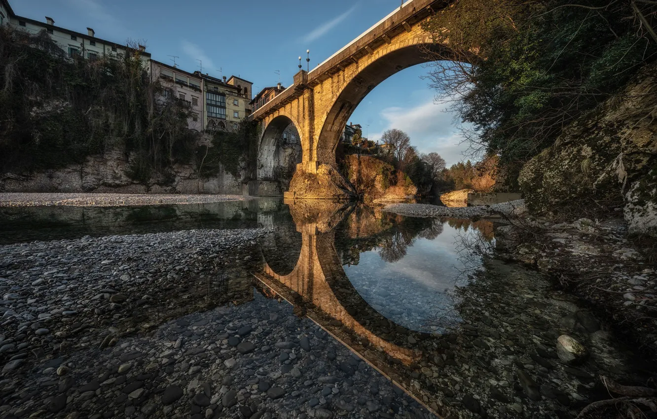 Photo wallpaper Italy, Italy, Devil's Bridge, Cividale del Friuli, Friuli-Venezia Giulia