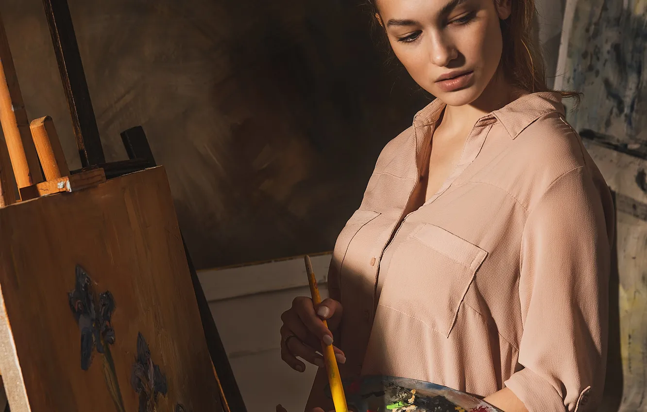 Photo wallpaper girl, artist, inspiration, Maxim Mikhailov