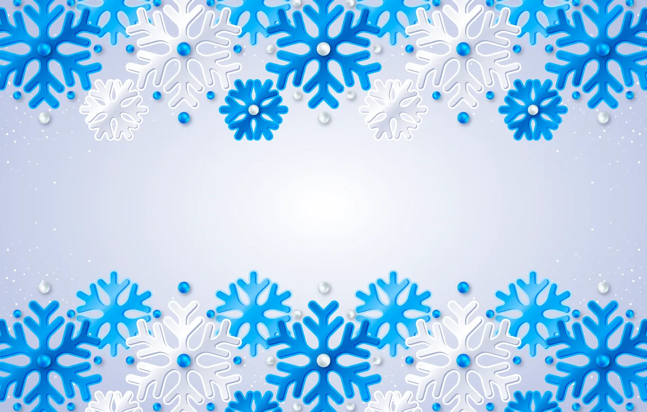 Photo wallpaper winter, balls, snowflakes, blue, pattern, new year, texture, Christmas