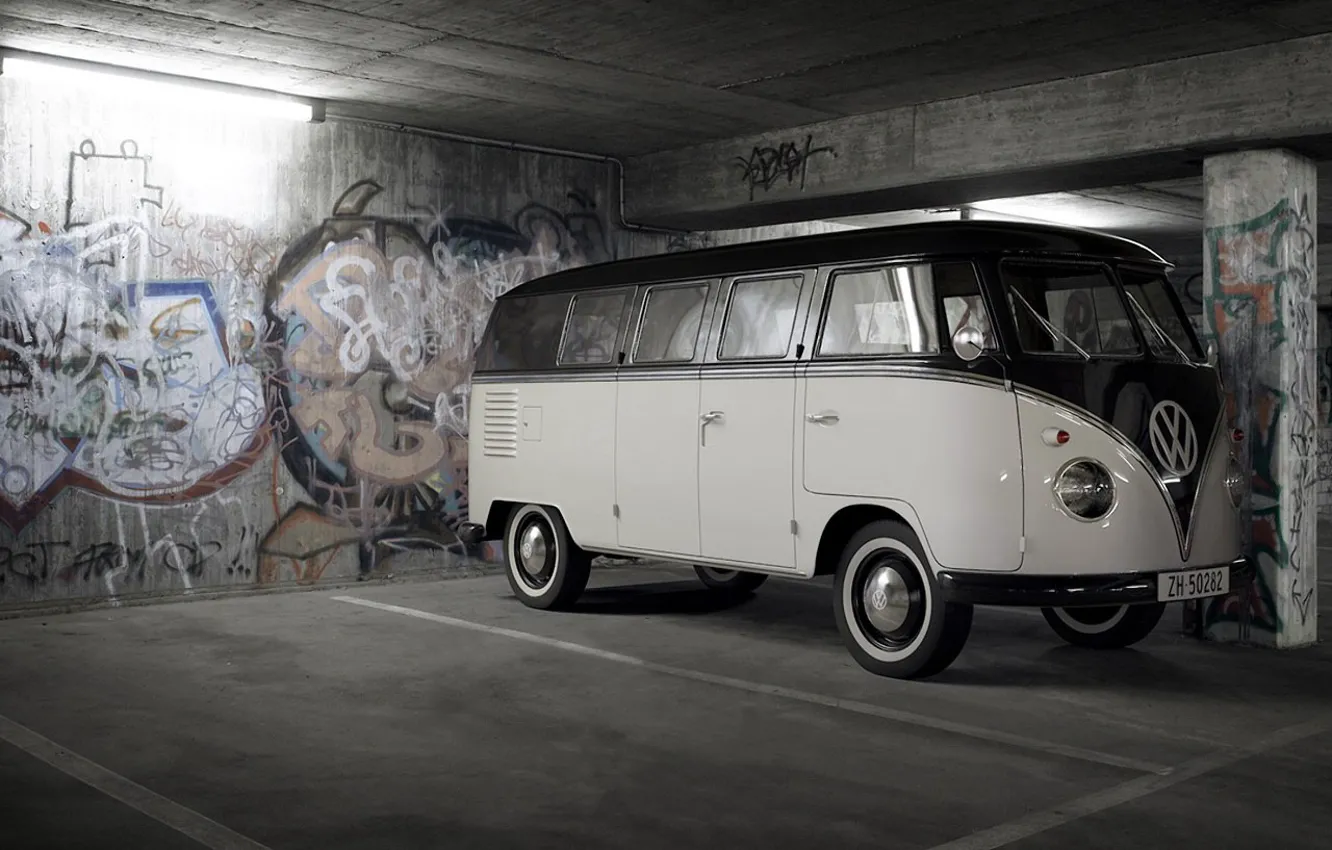 Photo wallpaper graffiti, garage, Volkswagen, 158