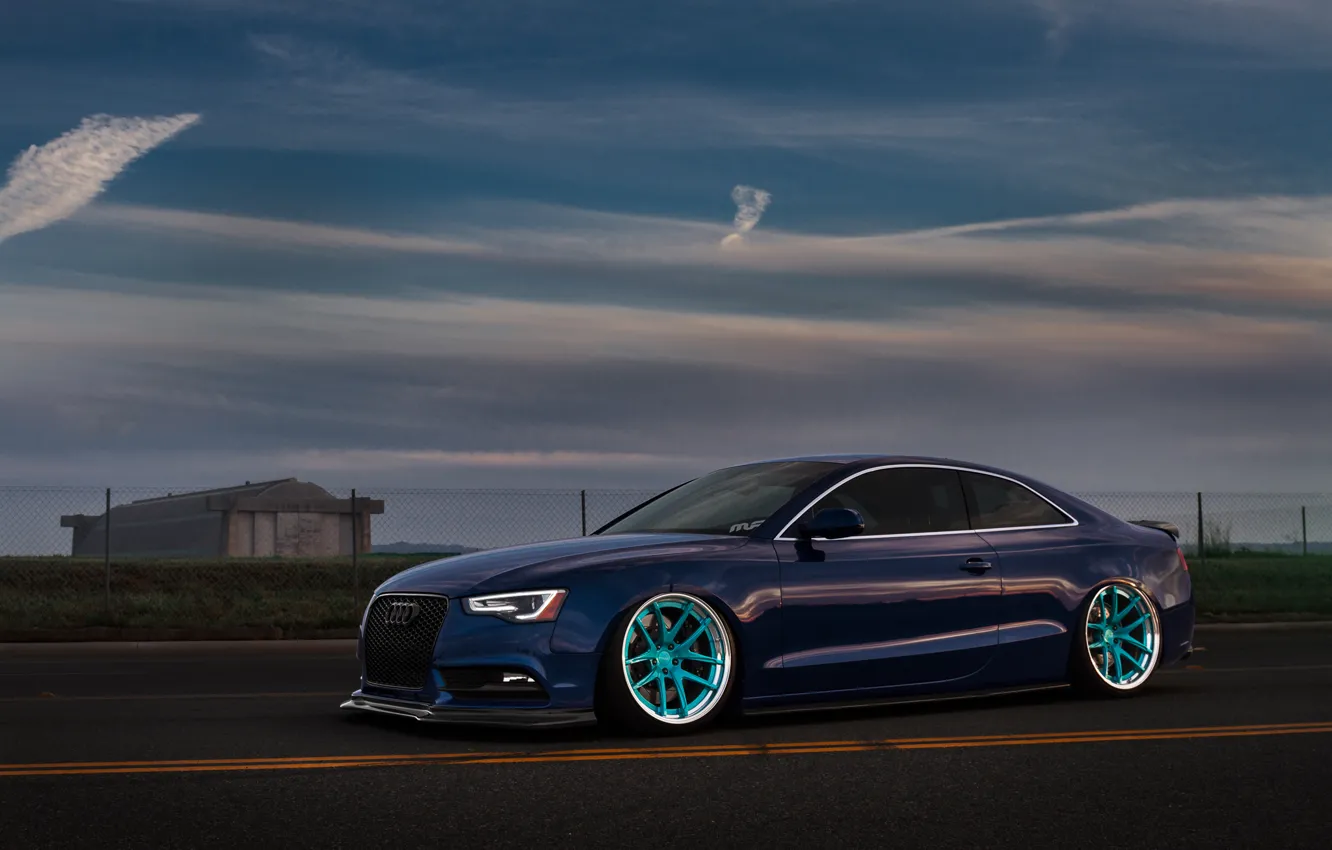 Photo wallpaper Audi, Sky, Blue, RS5, Wheels