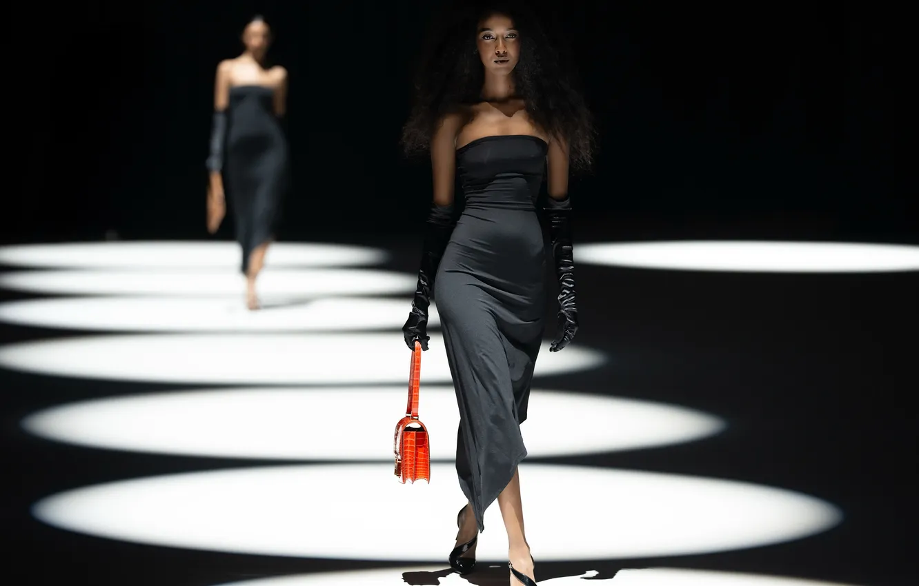 Photo wallpaper girl, style, bag