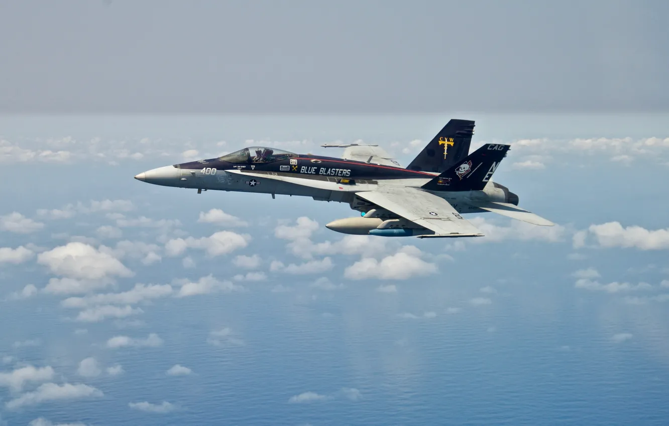 Photo wallpaper the sky, flight, fighter, FA-18C Hornet
