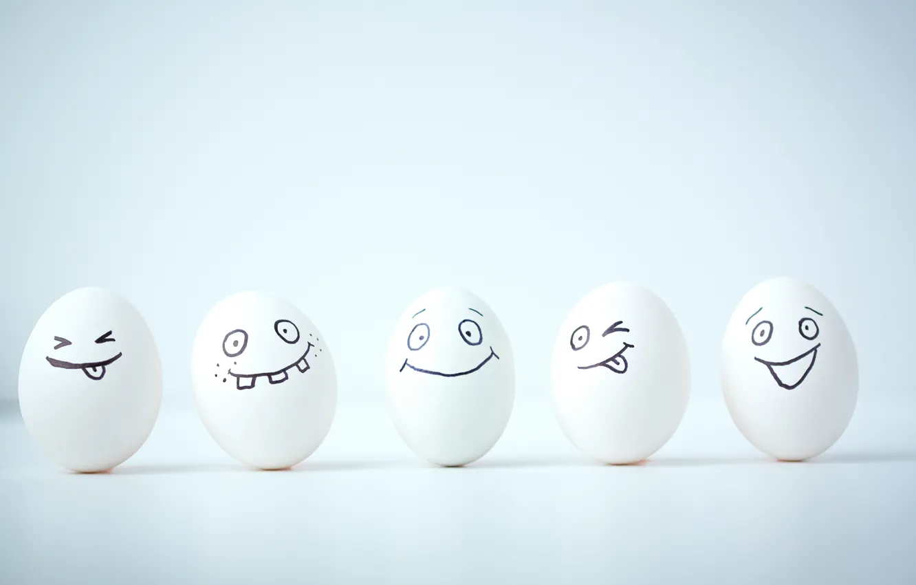 Photo wallpaper smile, eggs, faces, smile, face, eggs, funny