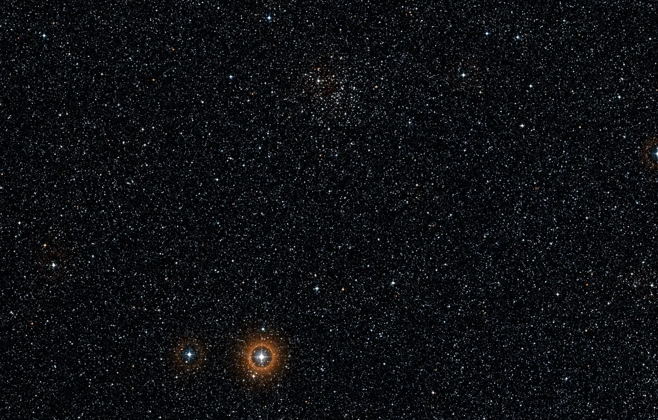 Photo wallpaper Digitized Sky Survey 2, Star Cluster, Constellation of Ara, Wide-field view, Alpha Arae, The Altar, …