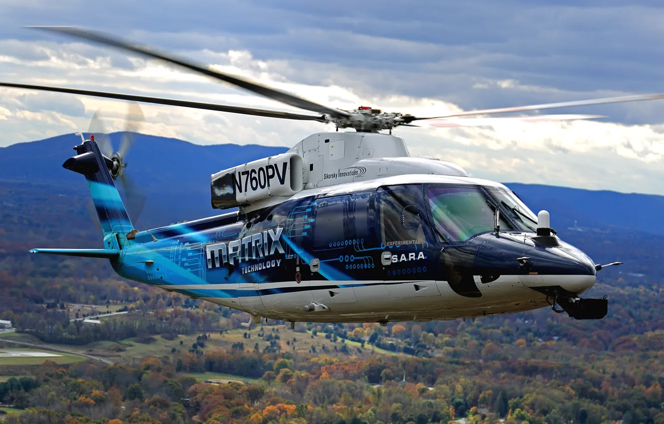 Photo wallpaper flight, matrix, helicopter, Sikorsky
