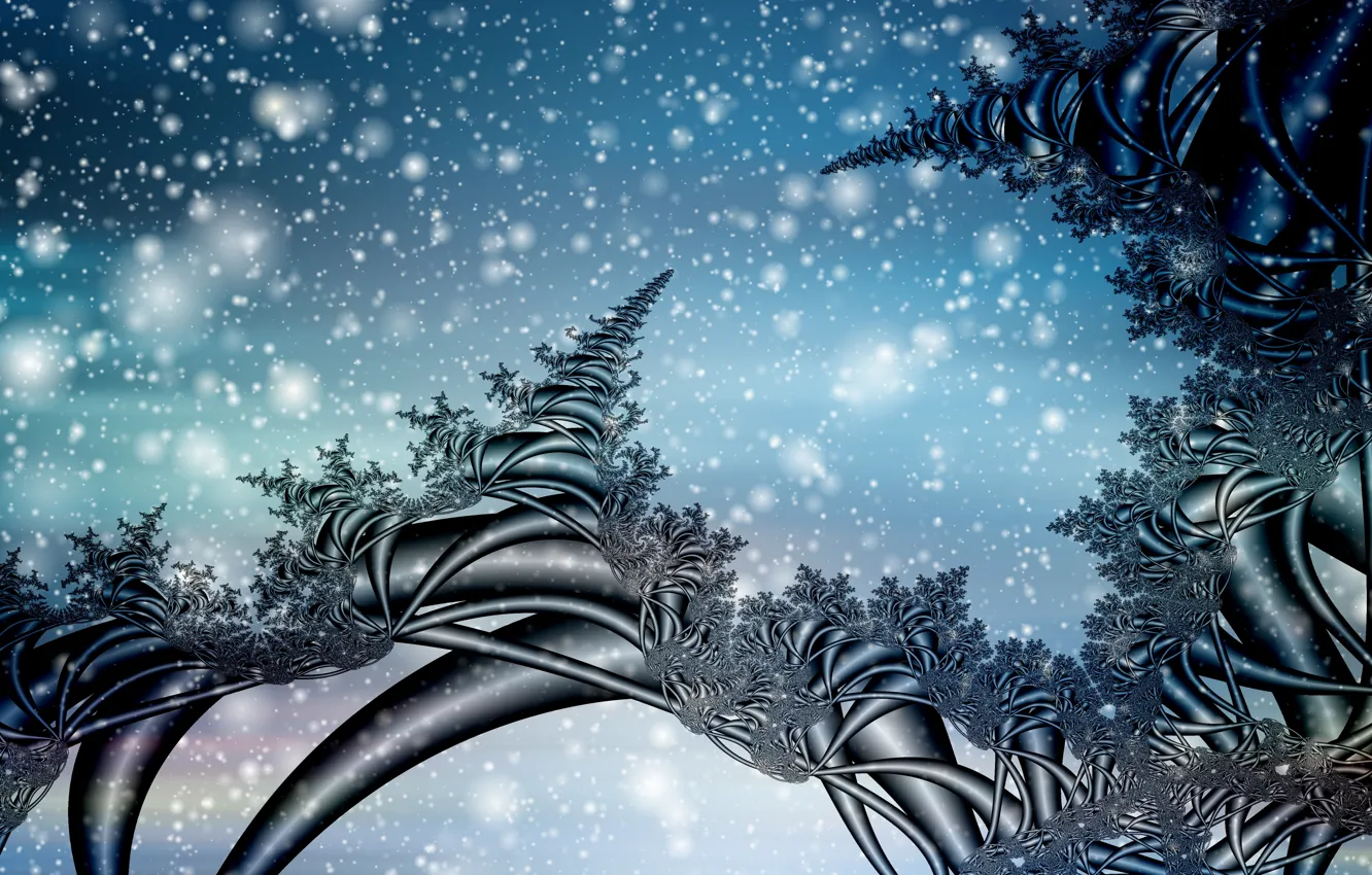 Photo wallpaper winter, snow, fractal
