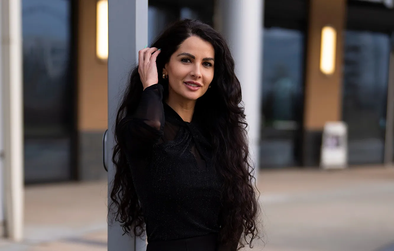 Photo wallpaper look, photo, model, hair, makeup, brunette, lips, beautiful