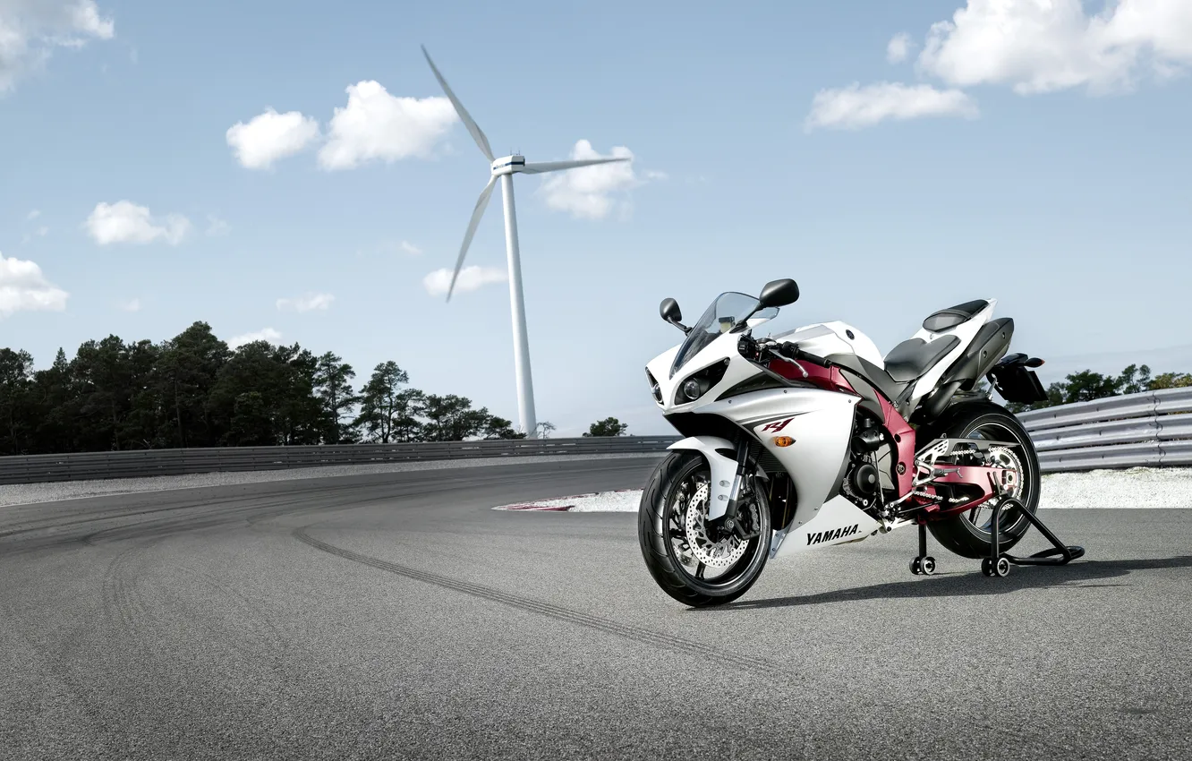 Photo wallpaper Wallpaper, track, motorcycle, bike, Yamaha, wallpapers, Yamaha