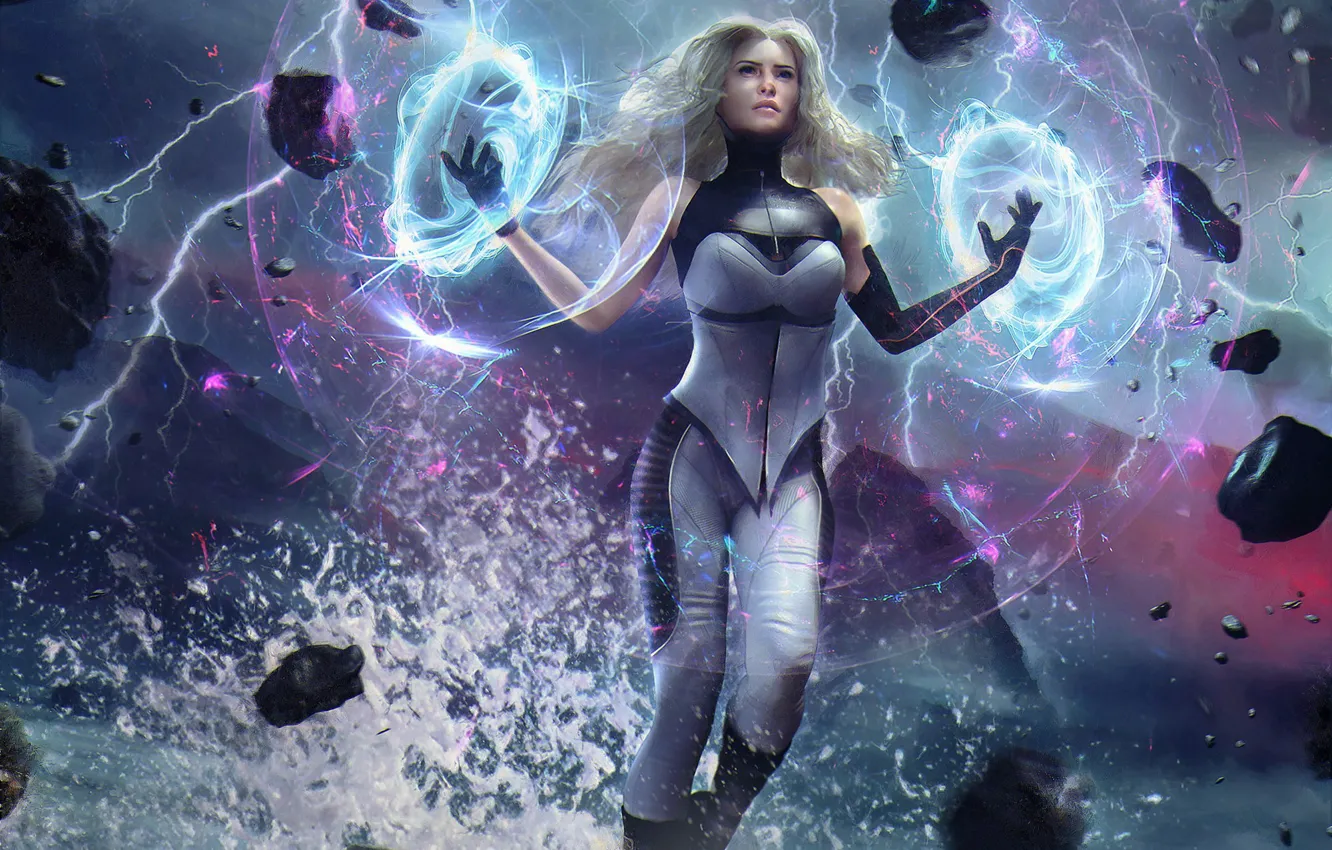Photo wallpaper energy, girl, stones, fiction, art, nero awakening