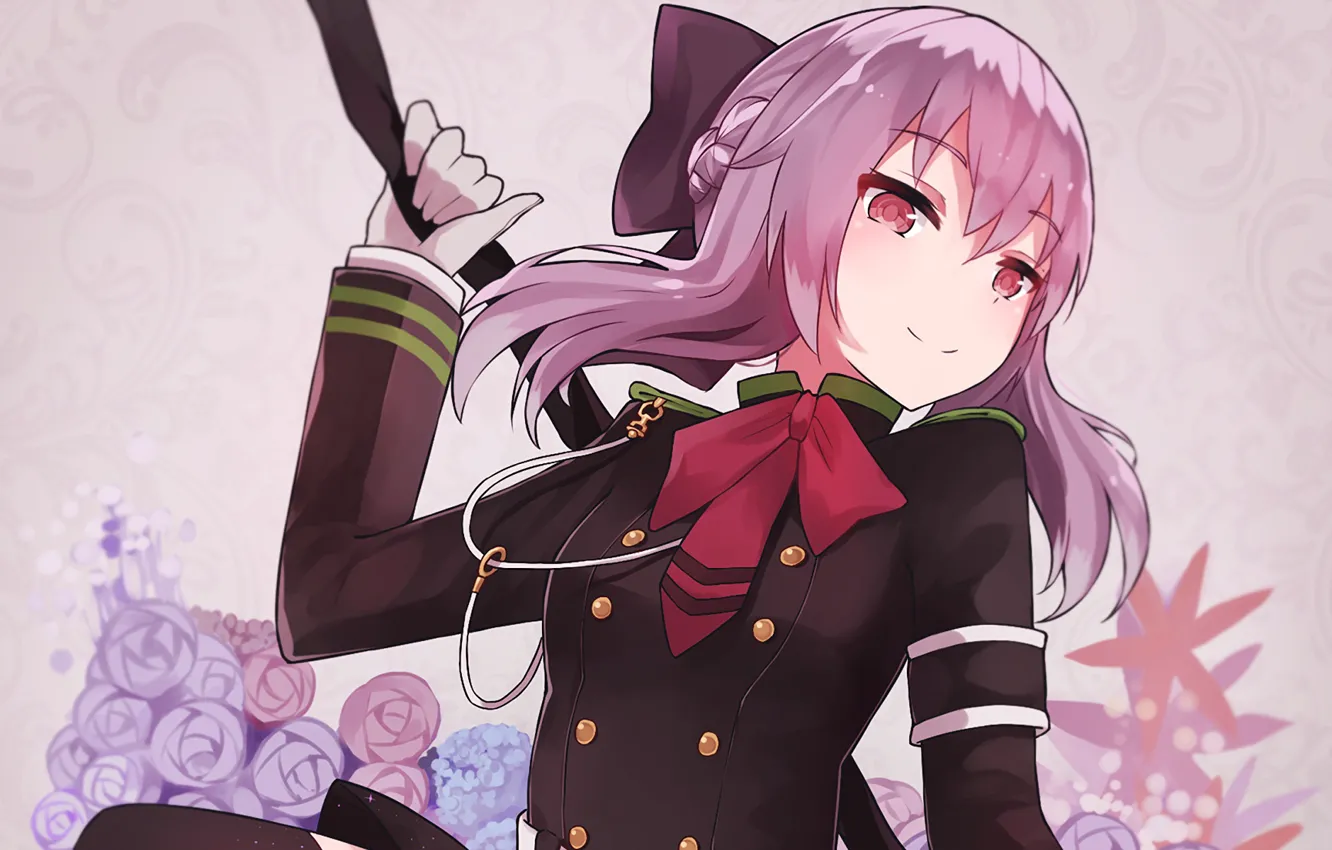 Photo wallpaper look, girl, smile, Owari no Seraph, The last Seraphim