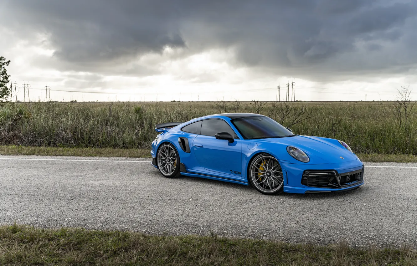 Photo wallpaper 911, Porsche, Clouds, Blue, Evening, Turbo S, VAG, 992