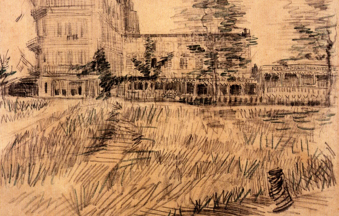 Photo wallpaper Vincent van Gogh, Restaurant de la Sirene, at Asnieres