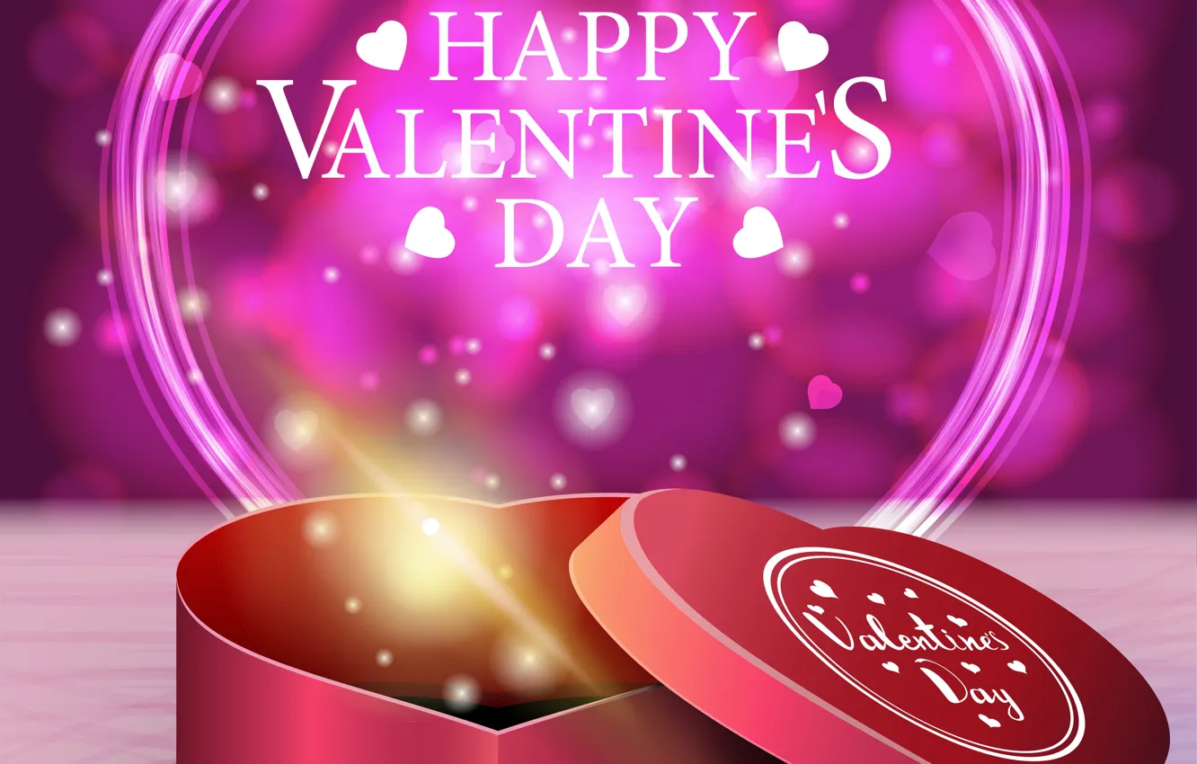 Photo wallpaper box, heart, graphics, Valentine's day, Valentine's Day