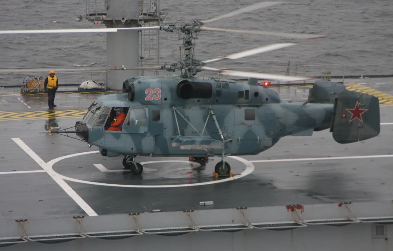 Photo wallpaper deck, helicopter, Navy, Ka-29
