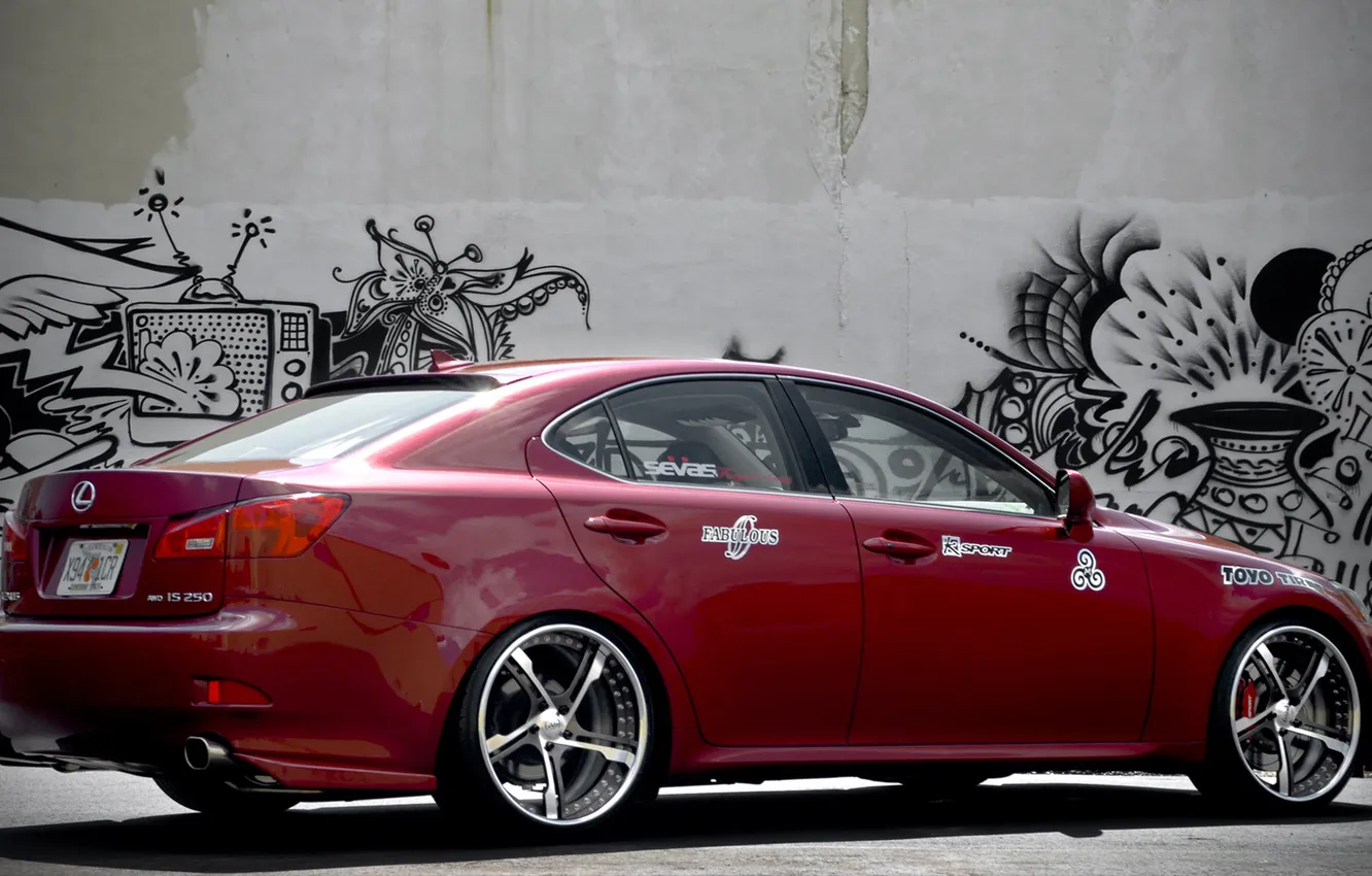 Photo wallpaper graffiti, Lexus, tuning, IS250