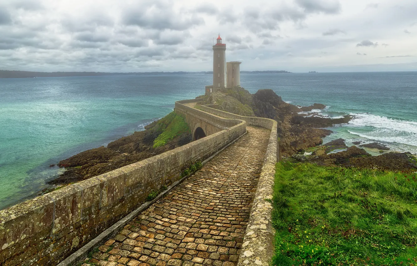 Photo wallpaper sea, landscape, lighthouse