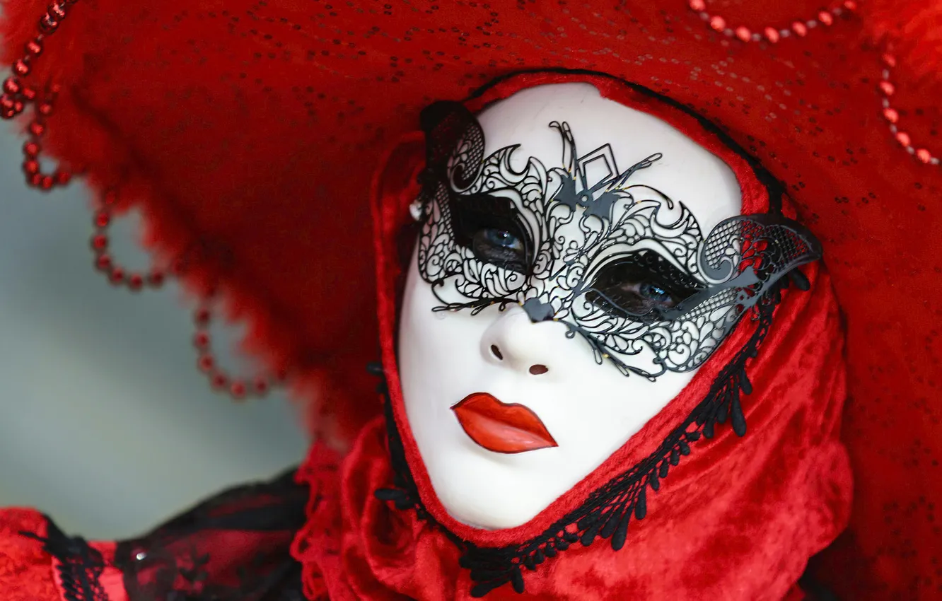 Photo wallpaper girl, decoration, style, mask, Italy, costume, Venice, outfit