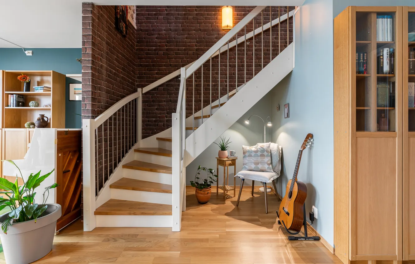 Photo wallpaper comfort, guitar, home, interior, chair, ladder, stage, wardrobe