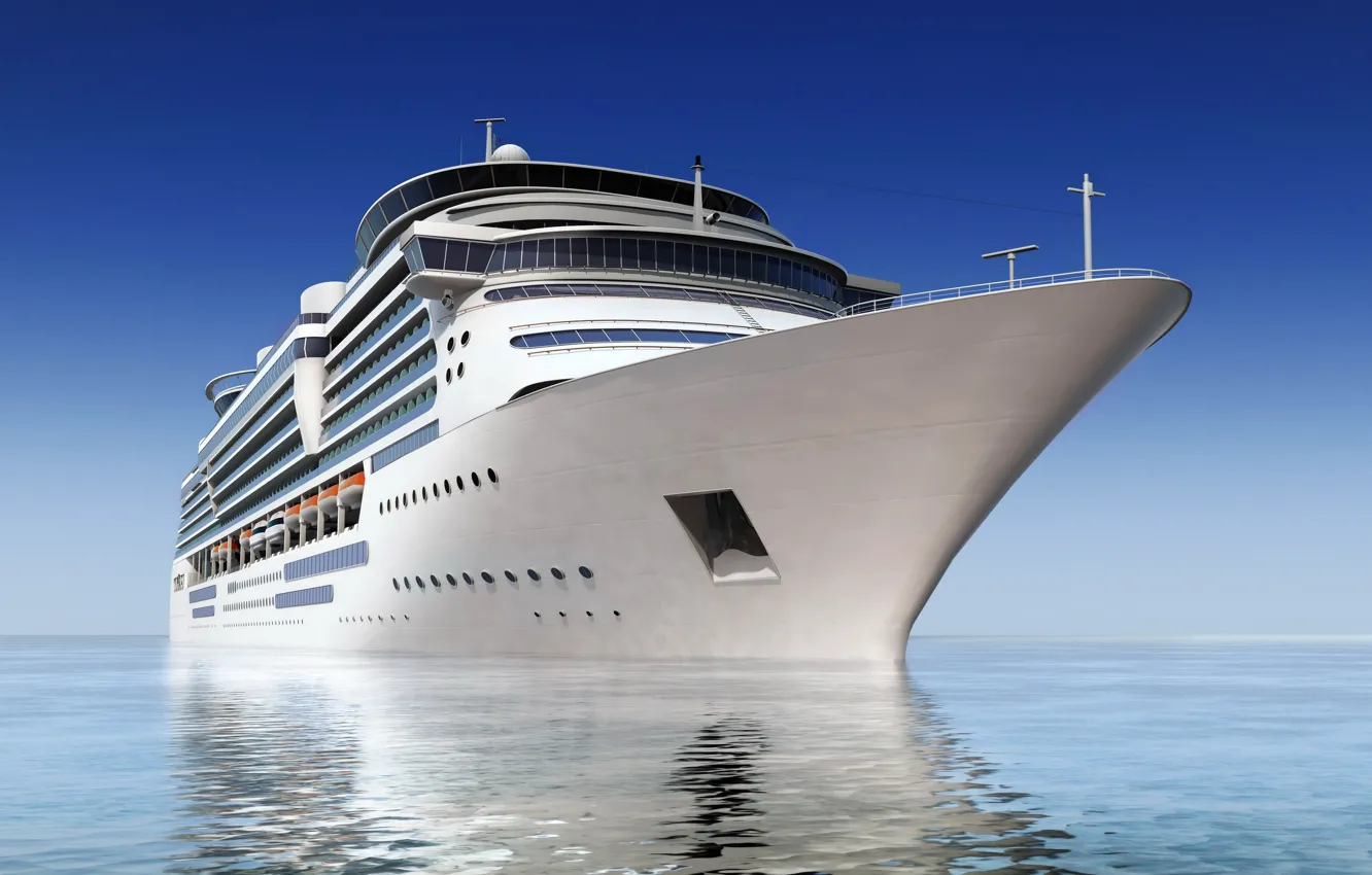 Photo wallpaper Ship, liner, Cruise, 3D Graphics, photon