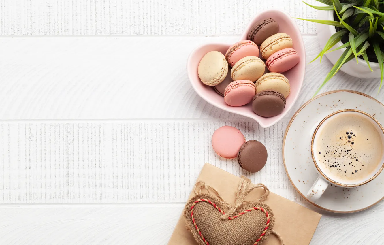 Photo wallpaper love, romance, heart, coffee, Cup, love, happy, Valentine's day