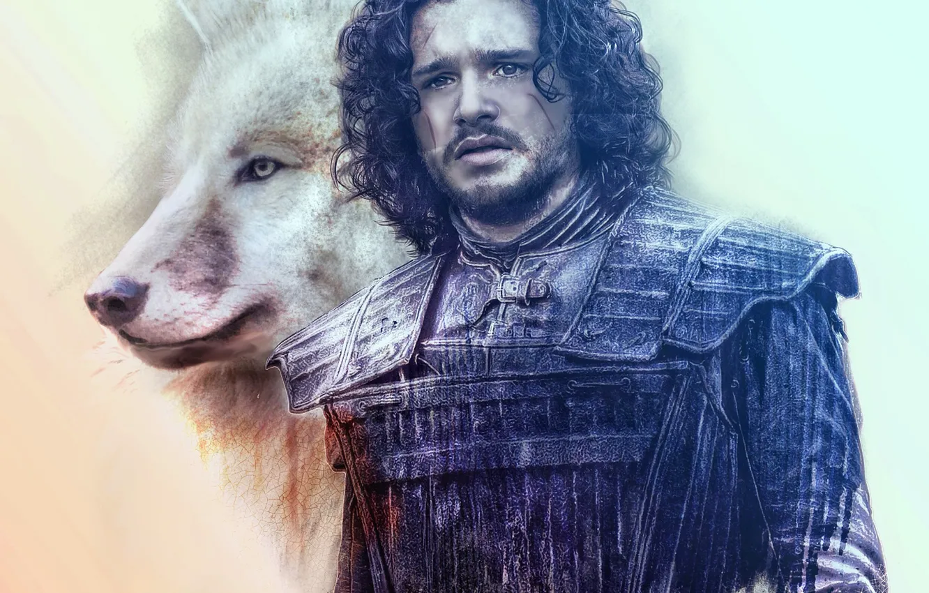 Photo wallpaper collage, wolf, art, male, Game of Thrones, Game of thrones