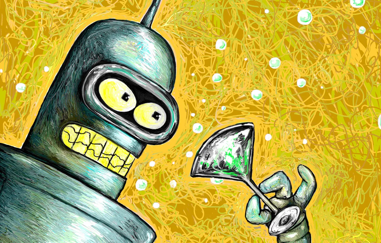 Photo wallpaper Wallpaper, Futurama, Bender