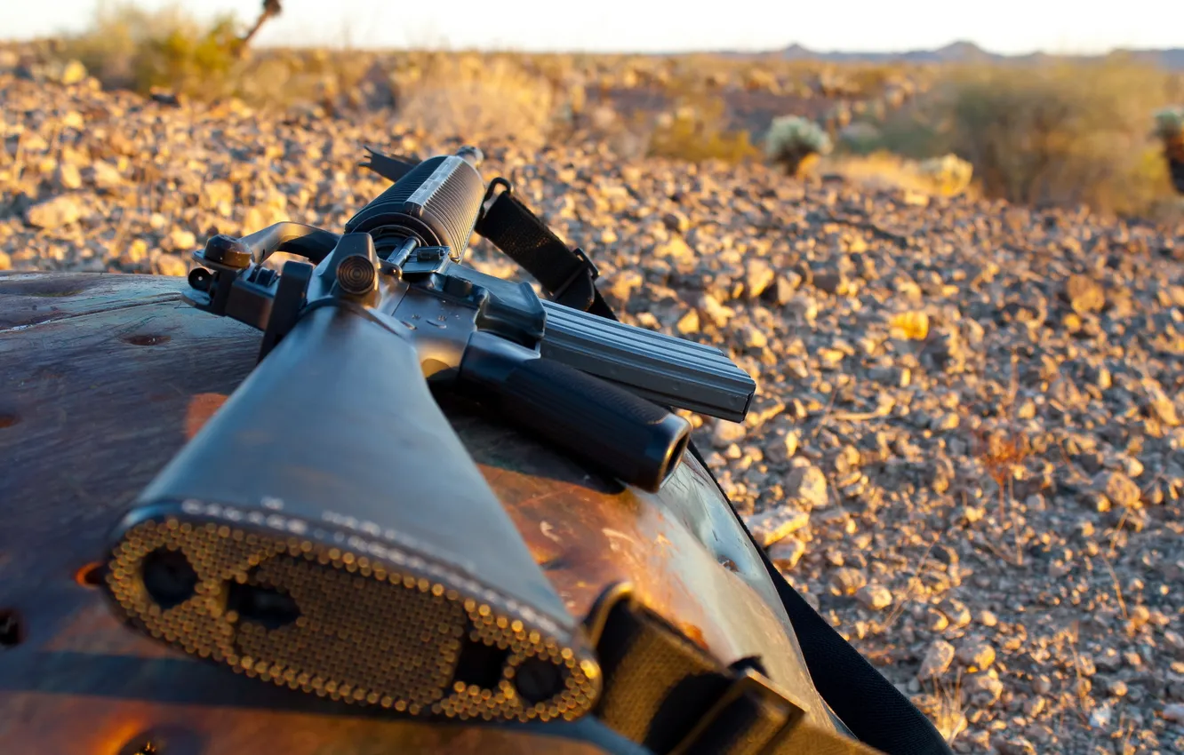 Photo wallpaper macro, weapons, machine