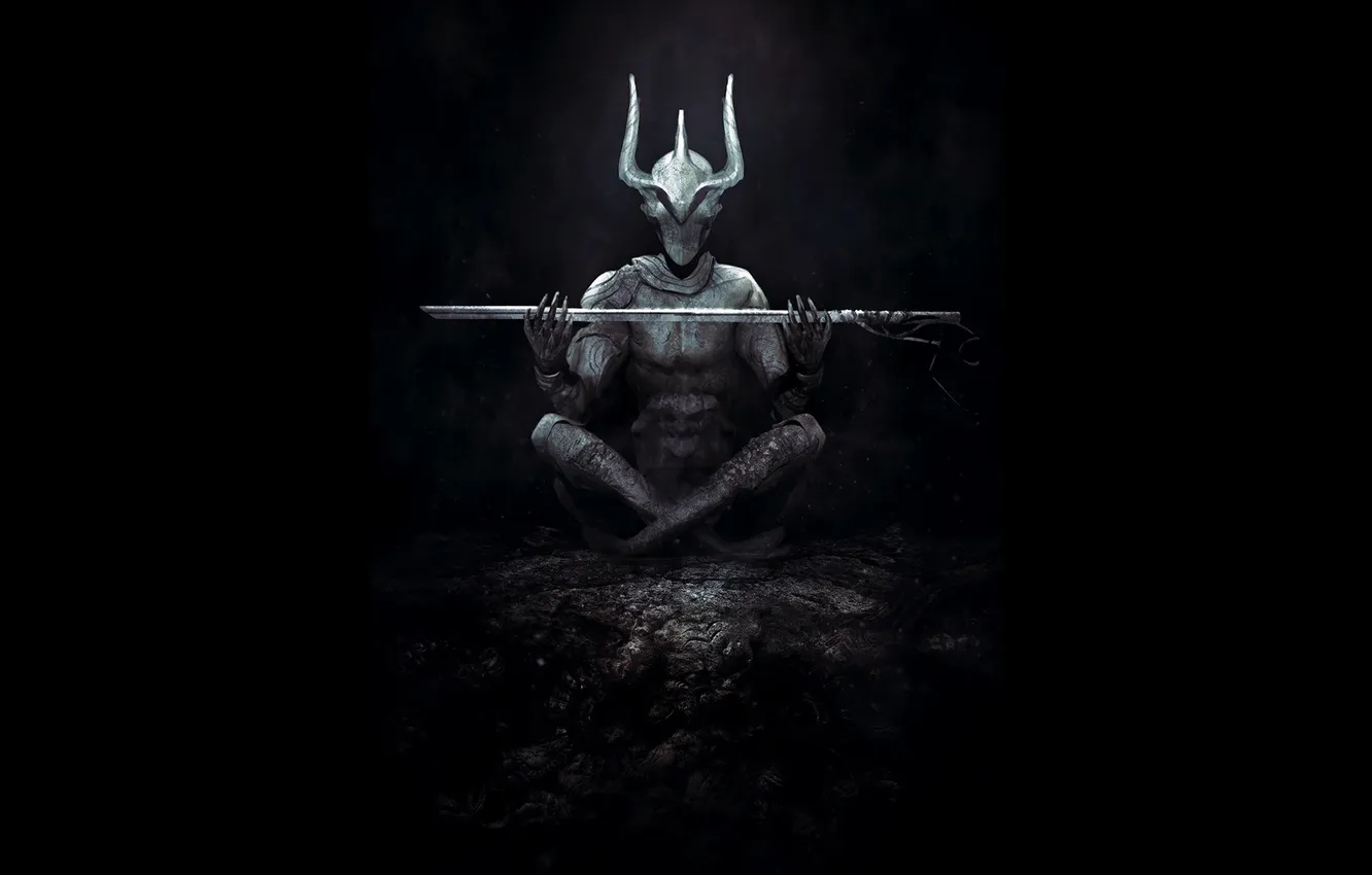 Photo wallpaper sword, warrior, art, twilight, art