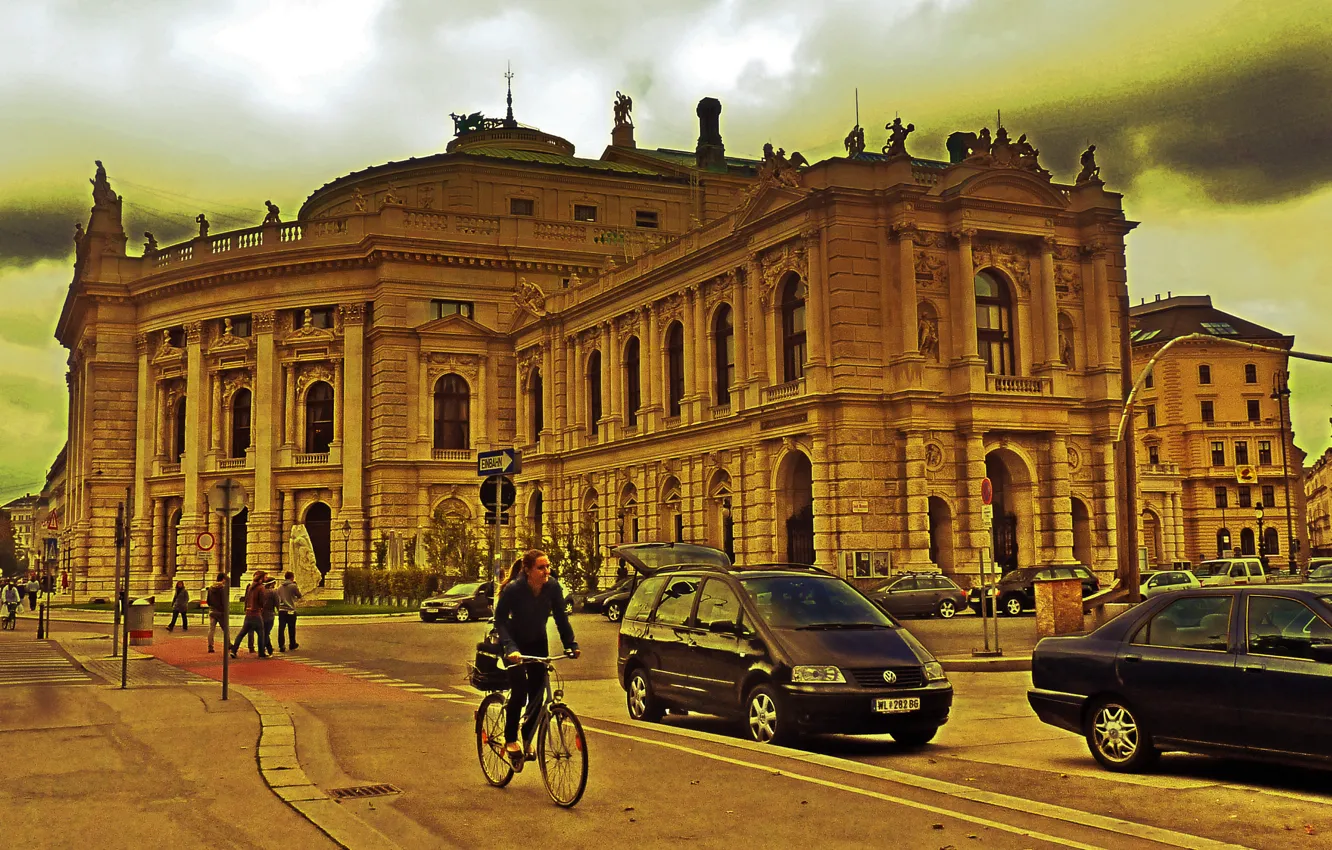 Photo wallpaper the city, street, HDR, Vienna