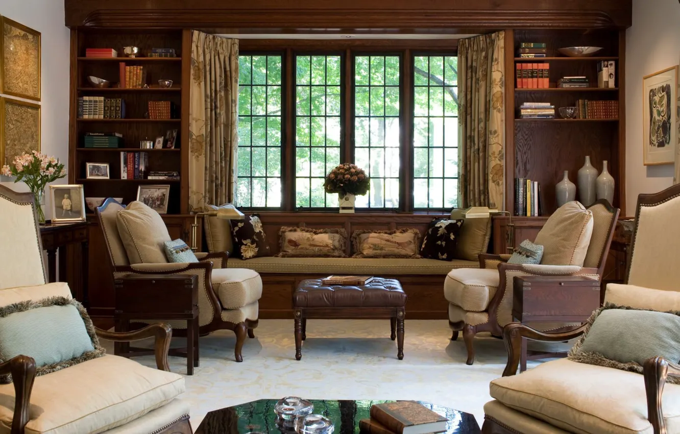 Photo wallpaper design, style, room, interior, living room, Three maples, by Meyer and Meyer Inc. architecture and …